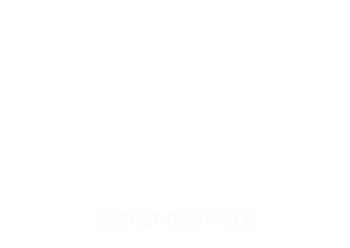 Surprise Obstacle White icon of a castle with the Arlberger Wadlbeisser logo inside. ‘Secret obstacle’ is written in white underneath.