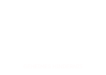 Geheimes Hindernis 14 Weißes Icon eines Schlosses mit darin befindlichen Arlberger Wadlbeisser Logo. Darunter steht in weiß "Geheimes Hindernis" geschrieben.
